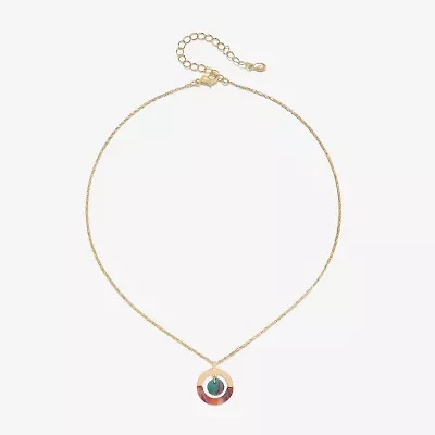 Bijoux Bar Delicates Gold Tone Womens Inch Pendant Necklace