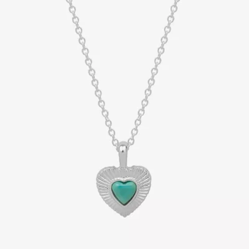 Bijoux Bar Delicates Silver Tone Womens Heart 16 Inch Pendant Necklace