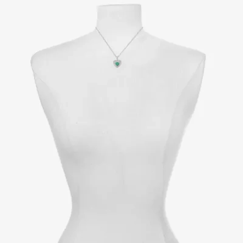 Bijoux Bar Delicates Silver Tone Womens Heart 16 Inch Pendant Necklace