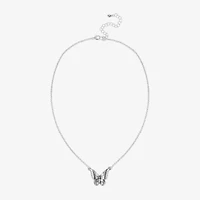 Bijoux Bar Delicates Silver Tone Womens Butterfly 16 Inch Pendant Necklace