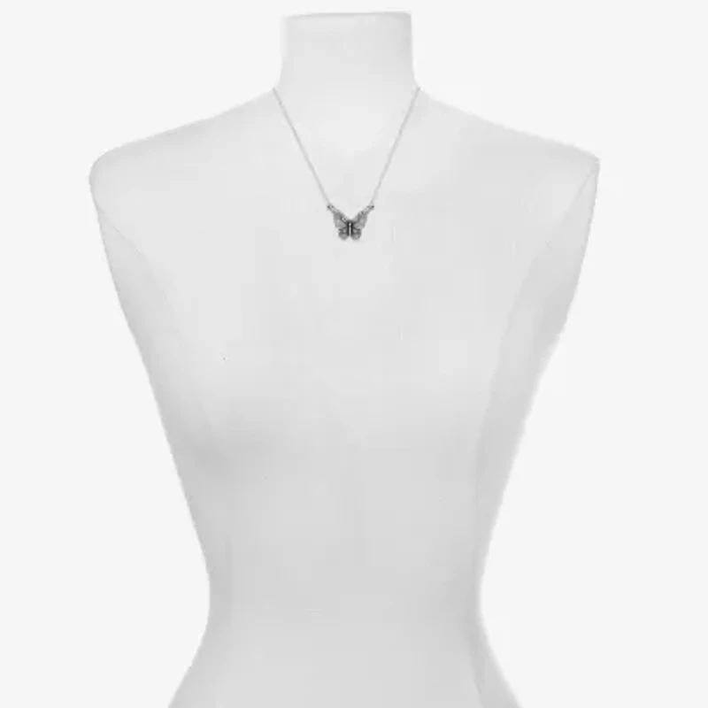 Bijoux Bar Delicates Silver Tone Womens Butterfly 16 Inch Pendant Necklace