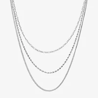 16/18/20 Inch Womens Pure Silver Over Brass Hypoallergenic 3-pc. Necklace Set