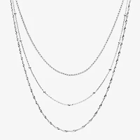 16/18/20 Inch Womens Pure Silver Over Brass Hypoallergenic 3-pc. Necklace Set