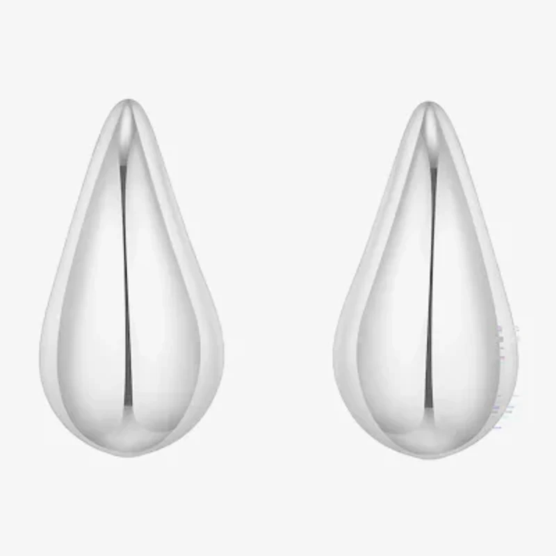 Silver Reflections Womens 22.5mm Hoop Earrings