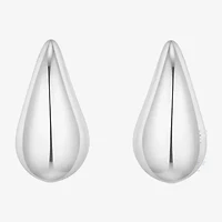 Silver Reflections Womens 22.5mm Hoop Earrings