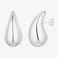 Silver Reflections Womens 22.5mm Hoop Earrings