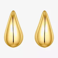 Silver Reflections Womens 14K Gold Over Brass 22.5mm Hoop Earrings