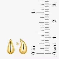 Silver Reflections Womens 14K Gold Over Brass 22.5mm Hoop Earrings