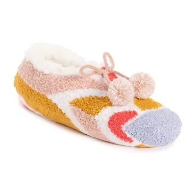 Muk Luks Pom Pom Cozy Ballerina Womens 1 Pair Slipper Socks