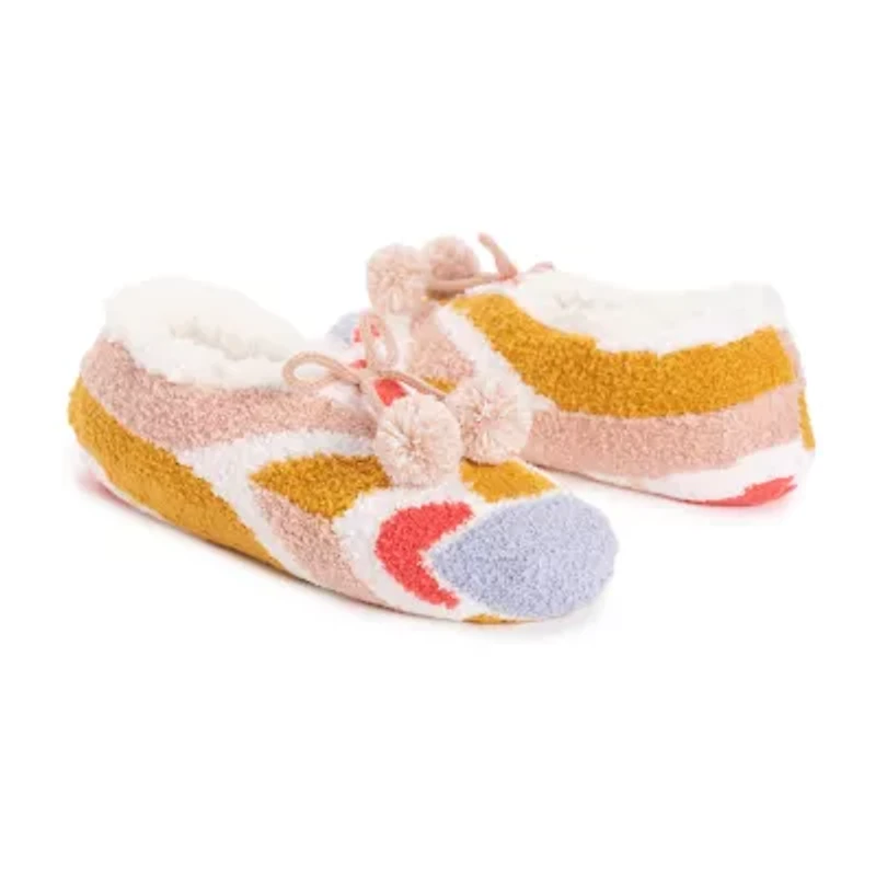 Muk Luks Pom Pom Cozy Ballerina Womens 1 Pair Slipper Socks