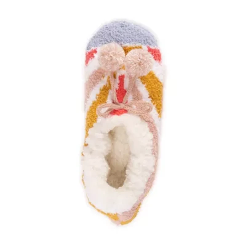 Muk Luks Pom Pom Cozy Ballerina Womens 1 Pair Slipper Socks