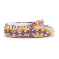 Muk Luks Tassel Knit Ballerina Womens 1 Pair Slipper Socks