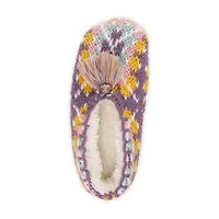 Muk Luks Tassel Knit Ballerina Womens 1 Pair Slipper Socks