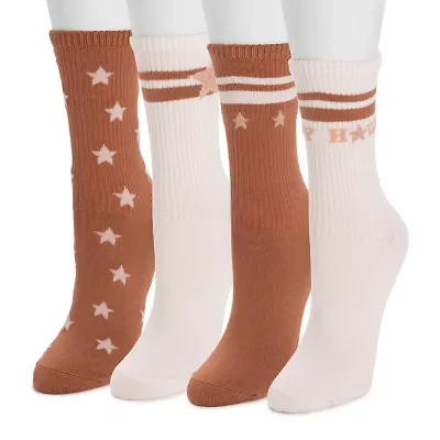 Muk Luks Womens 4 Pair Crew Socks