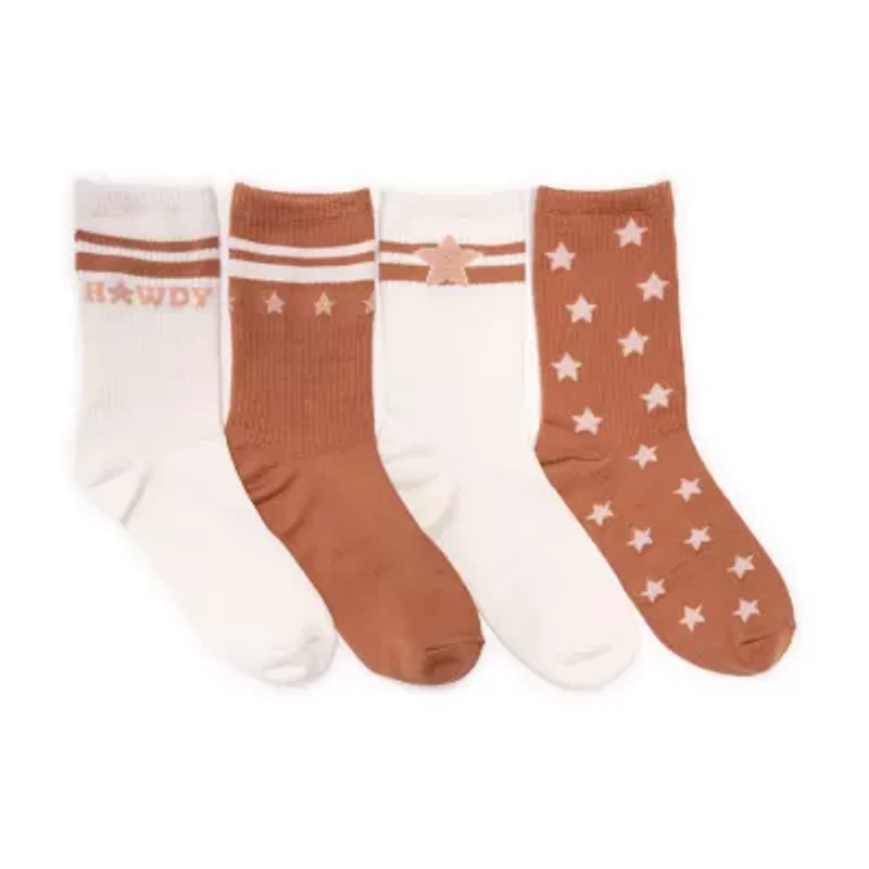 Muk Luks Womens 4 Pair Crew Socks