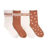 Muk Luks Womens 4 Pair Crew Socks