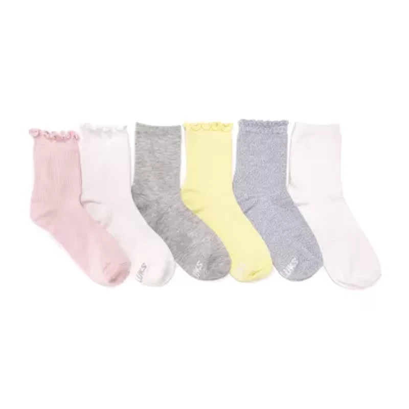 Muk Luks Womens 6 Pair Crew Socks