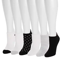 Muk Luks Sporty Heel Tab Womens 6 Pair No Show Socks
