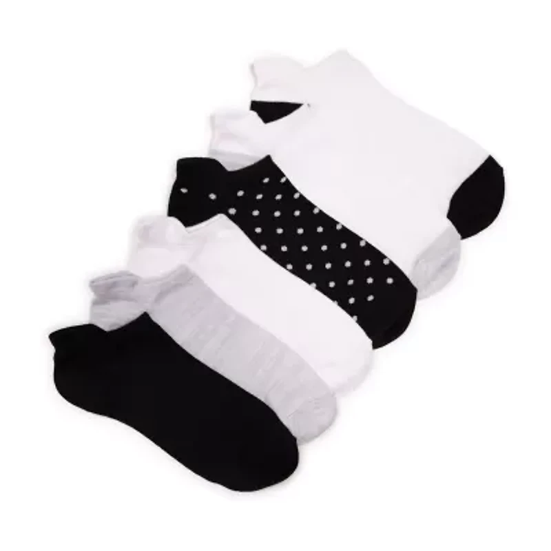 Muk Luks Sporty Heel Tab Womens 6 Pair No Show Socks
