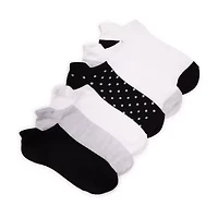 Muk Luks Sporty Heel Tab Womens 6 Pair No Show Socks