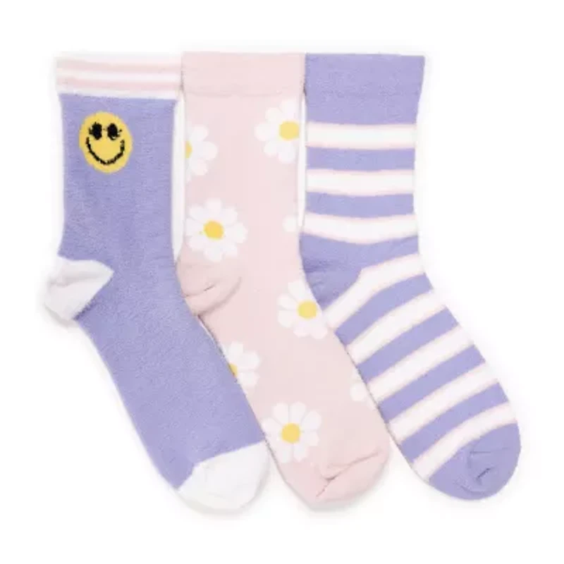 Muk Luks Cozy Compression Womens 3 Pair Crew Socks