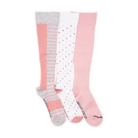 Muk Luks Compression Womens 3 Pair Knee High Socks
