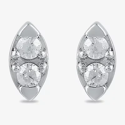 1/10 CT. T.W. Lab Grown White Diamond 10K White Gold 6mm Stud Earrings