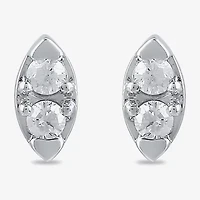 1/10 CT. T.W. Lab Grown White Diamond 10K White Gold 6mm Stud Earrings