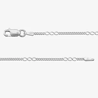 Made in Italy Womens Sterling Silver 9 1/2 Inch Solid Link Ankle Bracelet