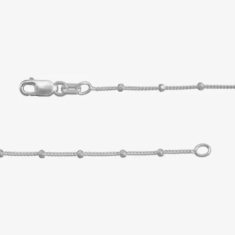 Made in Italy Womens Sterling Silver 9 1/2 Inch Solid Curb Ankle Bracelet
