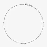 Made in Italy Womens Sterling Silver 9 1/2 Inch Solid Curb Ankle Bracelet