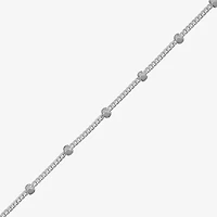 Made in Italy Womens Sterling Silver 9 1/2 Inch Solid Curb Ankle Bracelet