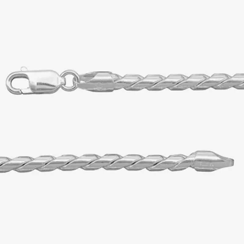 Made in Italy Mens Sterling Silver 8 1/2 Inch Solid Link Chain Bracelet