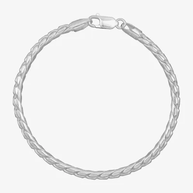 Made in Italy Mens Sterling Silver 8 1/2 Inch Solid Link Chain Bracelet
