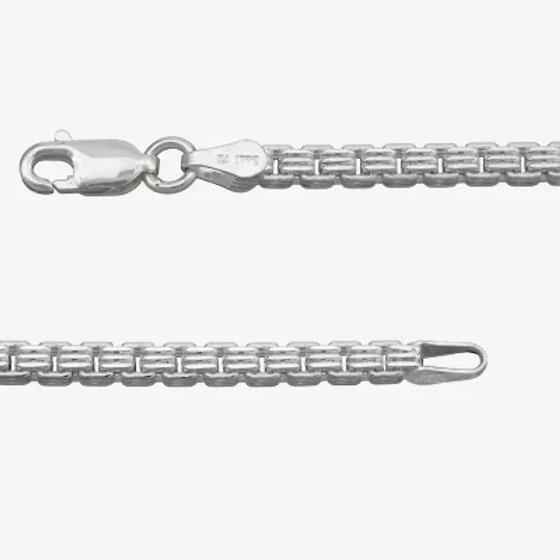 Made in Italy Mens Sterling Silver 8 1/2 Inch Solid Box Chain Bracelet