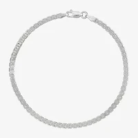 Made in Italy Mens Sterling Silver 8 1/2 Inch Solid Box Chain Bracelet