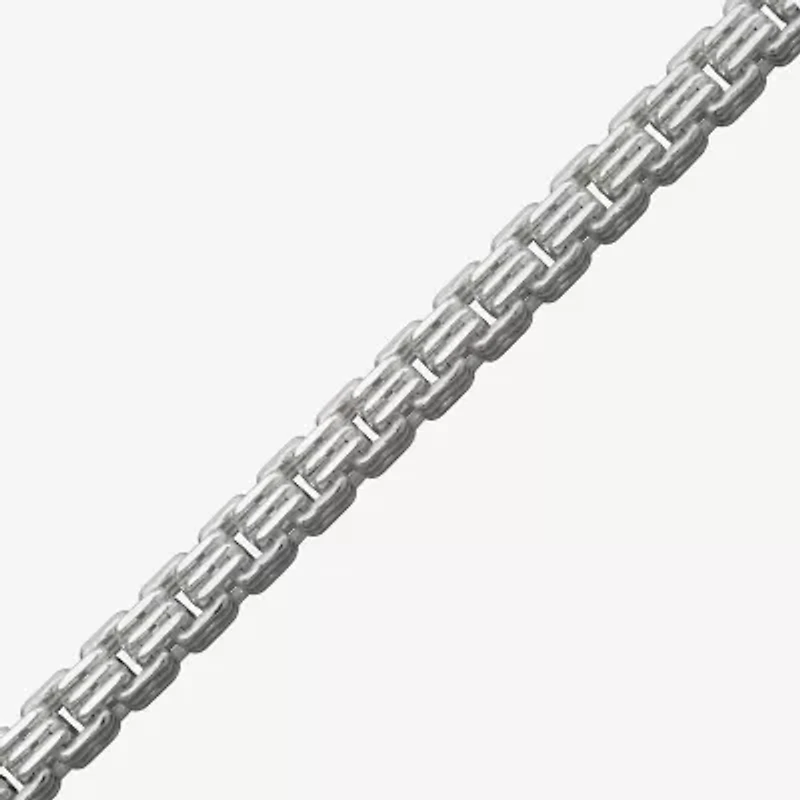 Made in Italy Mens Sterling Silver 8 1/2 Inch Solid Box Chain Bracelet