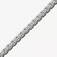 Made in Italy Mens Sterling Silver 8 1/2 Inch Solid Box Chain Bracelet