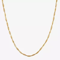 Made in Italy Womens 24K Gold Over Silver 20 Inch Braid Chain Necklace