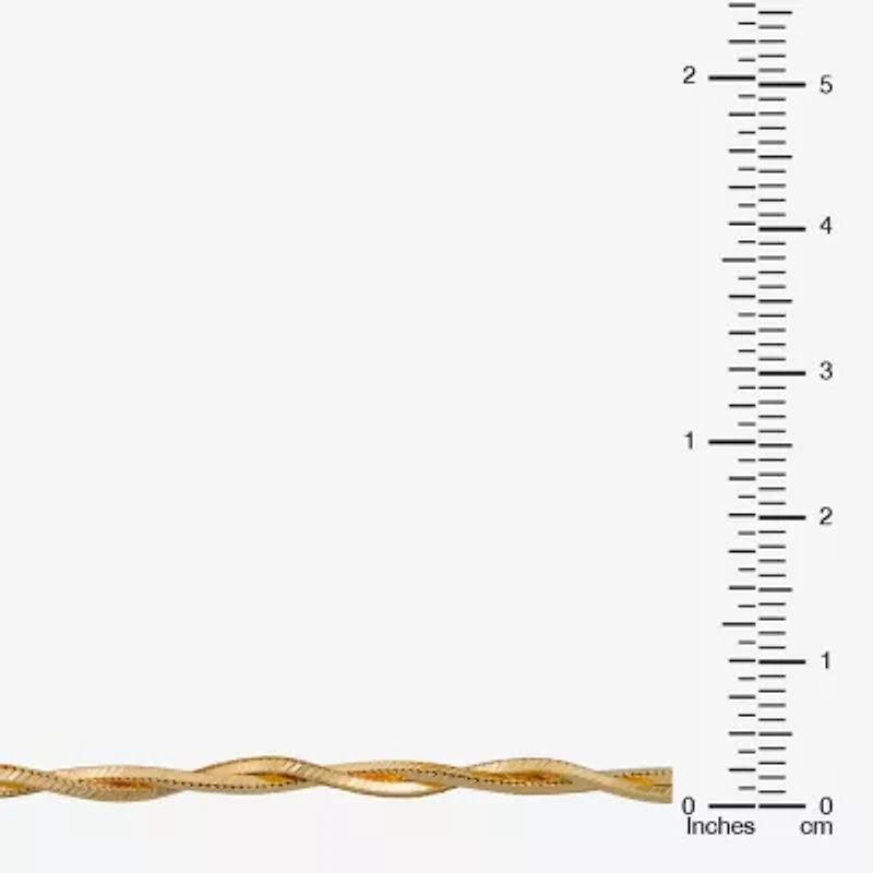 Made in Italy Womens 24K Gold Over Silver 20 Inch Braid Chain Necklace
