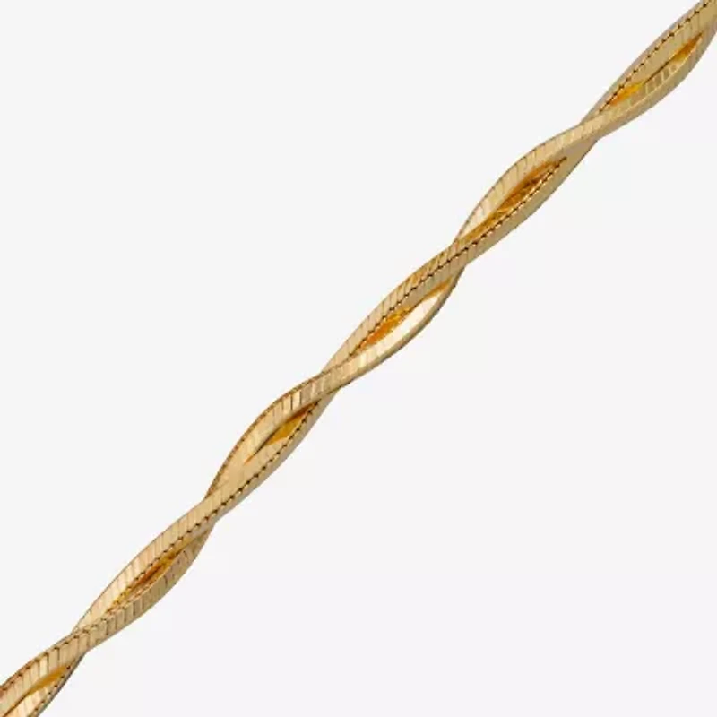 Made in Italy Womens 24K Gold Over Silver 20 Inch Braid Chain Necklace