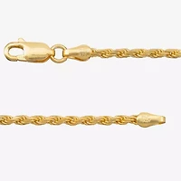 Made in Italy Mens 24K Gold Over Silver 7.5 Inch Solid Rope Chain Bracelet