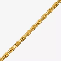 Made in Italy Mens 24K Gold Over Silver 7.5 Inch Solid Rope Chain Bracelet