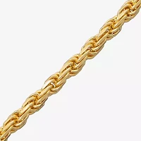 Made in Italy Mens 24K Gold Over Silver 8 1/2 Inch Solid Rope Chain Bracelet