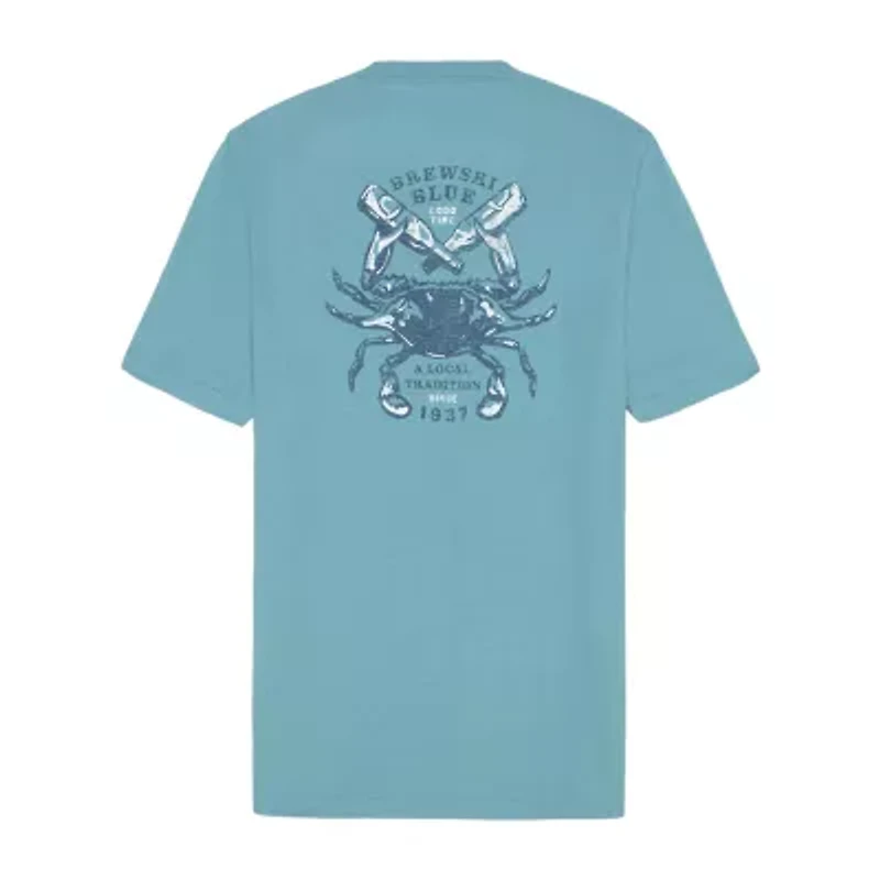 IZOD Saltwater Soft Wash Mens Crew Neck Short Sleeve Classic Fit Graphic T-Shirt