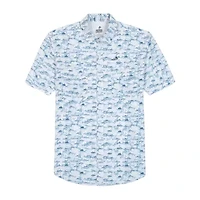 IZOD Sunshield Performance Mens Short Sleeve Regular Fit Stretch Fabric Button-Down Shirt