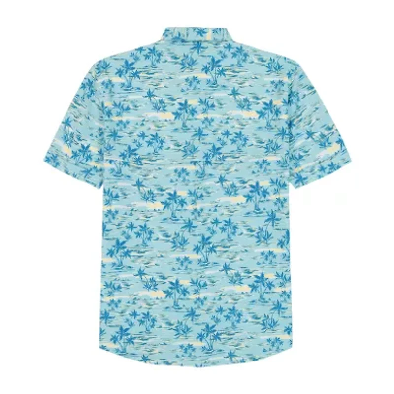 IZOD Mens Short Sleeve Classic Fit Stretch Fabric Big and Tall Button-Down Shirt