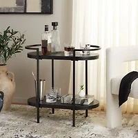 Inessa Glass-Top Serving Cart