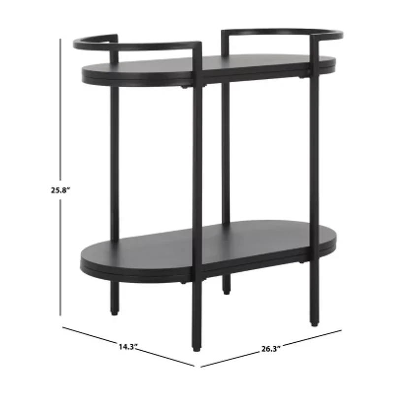 Inessa Glass-Top Serving Cart