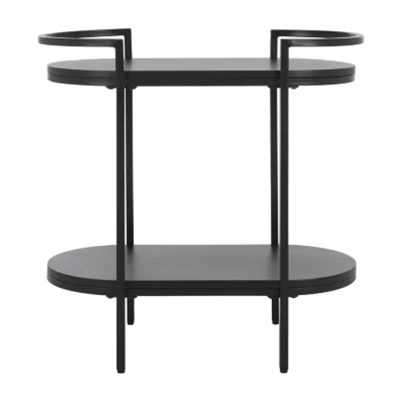 Inessa Glass-Top Serving Cart
